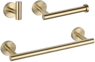 OEM Juego De Accesorios De Ba&ntilde;o Tuserxln De 3 Piezas En Acero Inoxidable Dorado, Estilo Contempor&aacute;neo, Incluye Toallero Yyv
