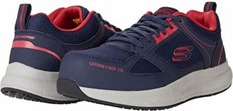 Skechers Mens Pulser Sr Composite Toe Work Sneakers In Navy/red