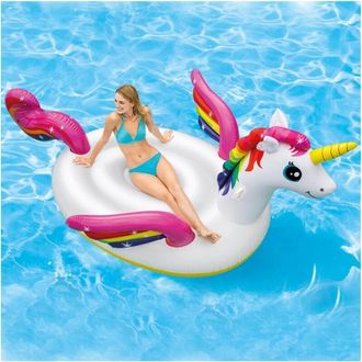 Trade Shop Trade Shop - Colchoneta De Playa Hinchable Gigante Isla Unicornio 224x164 Cm