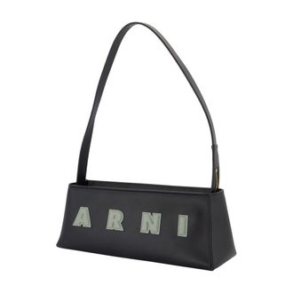 Marni Womens Museo Shoulder Bag Black Calfskin