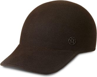 Maison Michel Tiger appliqué-logo baseball cap - Brown