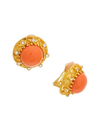 Kenneth Jay Lane 22K Plated Button Earrings