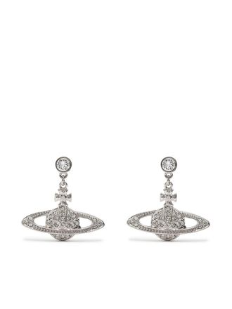 Vivienne Westwood crystal orb earrings - Silver