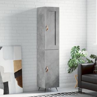 vidaXL Aparador De Madera Contrachapada Gris Hormig&oacute;n 34,5x34x180 Cm Vidaxl