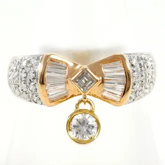 C&A Pink Gold Platinum Yellow Gold Yellow Gold (18K) Pink Gold (18K) Platinum 900 Band Ring (Pre-Owned)