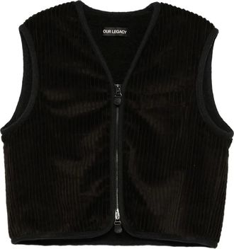 Our Legacy corduroy zip-up gilet - men - Cotton - 52 - Brown