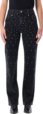 Isabel Marant Marant étoile Brinsa Black Straight Jeans With Studs