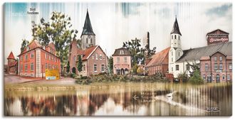 Artland Leinwandbild »Haselünne Stadtansicht Collage Emsland« Deutschland 1 Stk. tlg. auf Keilrahmen gespannt