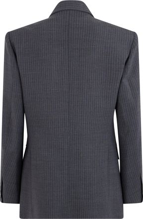 Coperni Womens Blazer Double-Breasted Pinstriped Grey Polyamide Blazers Jacket