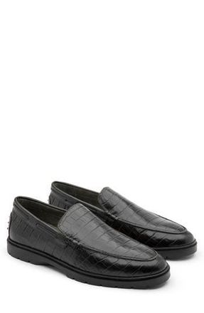 Gernie NYC Venetian Low Top Loafer in Black Croco at Nordstrom Rack, Size 10.5