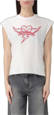 Zadig&Voltaire Camiseta sin mangas con estampado gr&aacute;fico - Tops - Mujer - Blanco - M