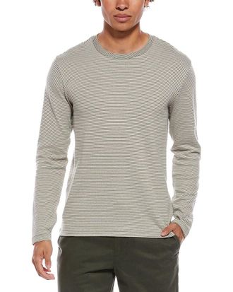 Vince Striped Double Knit Crewneck Sweatshirt
