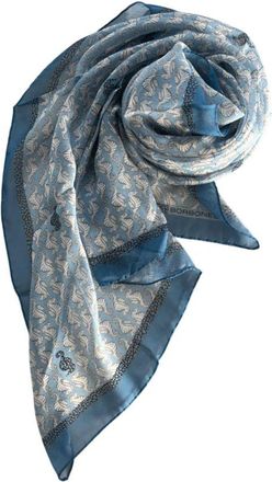 Borbonese Blue Silk Women Womens Scarf