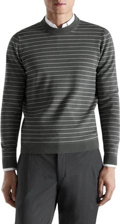 Mango Comfort Stretch Stripe Jersey Sweater in Dark Grey at Nordstrom, Size X-Large