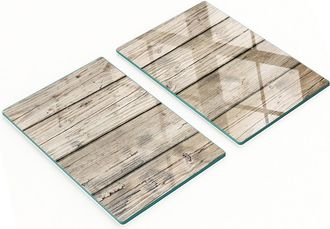 OEM Juego De Tablas De Cocina De Vidrio Templado Con Dise&ntilde;o De Madera, 2 X 40 X 52 Cm