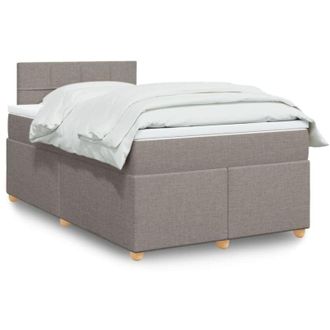 vidaXL Vidaxl - Cama Box Spring Con Colch&oacute;n Tela Gris Taupe 120x200 Cm