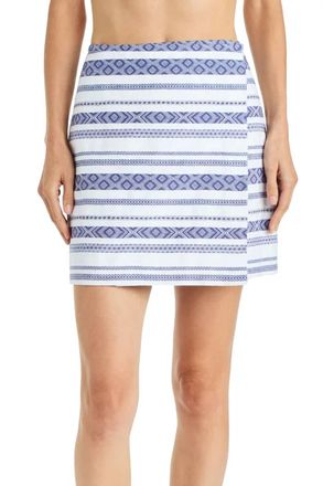 Drew Wonder Skirt In White/ Indigo