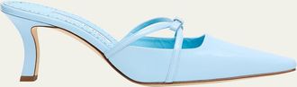 Manolo Blahnik Dariamu Patent Leather Bow Mules