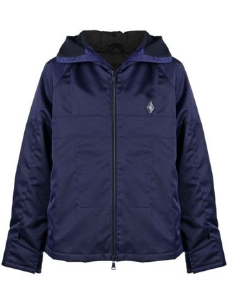 A-Cold-Wall* Overdye logo-plaque panelled hooded jacket - Blue