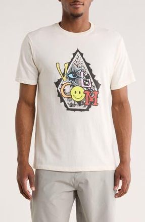 Volcom Psychosis Short Sleeve Graphic T-Shirt in Off White Heather at Nordstrom Rack, Size Medium