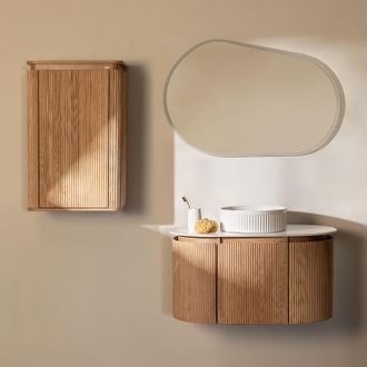 Sklum Conjunto De Mueble De Ba&ntilde;o Suspendido 90x50 Cm En Madera Carsone Sklum