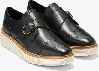 Cole Haan Originalgrand W3269 Oxfords Womens Black Monk Strap Shoes ZOGG2762