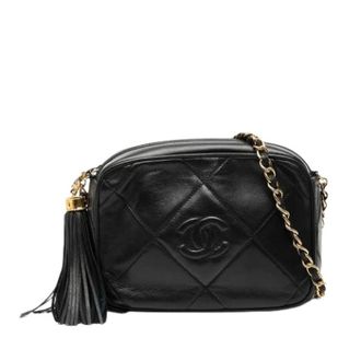 Chanel Pre-owned Vintage Quilted Crossbody Bag - Dames - Pre-owned - Zwart - Maat: ONE Size Leer
