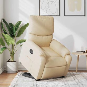 vidaXL Vidaxl - Sill&oacute;n El&eacute;ctrico Reclinable Elevable De Tela Color Crema
