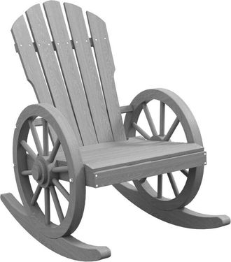 OUTSUNNY Adirondack Rocking Chair Porch Poolside Garden Lounging Grey