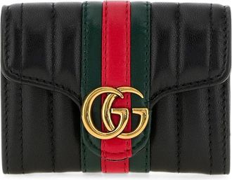 Gucci GG Marmont Bi-fold kaarthouder - Dames - Accessoires - Zwart - Maat: ONE Size Leer