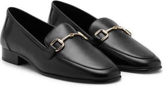 Mango Buckle Leather Apron-Toe Flat in Black at Nordstrom, Size 7.5Us
