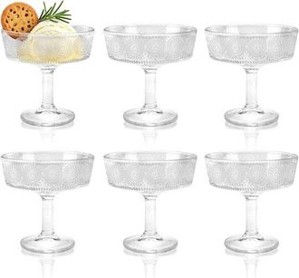 No Brand Ciotola Da Trifle Trasparente Con Piedistallo, 190 Ml (6 Oz), Piccole Ciotole Da Dessert In Vetro, Design Moderno, Supporto Per Trifle In Cristallo, C