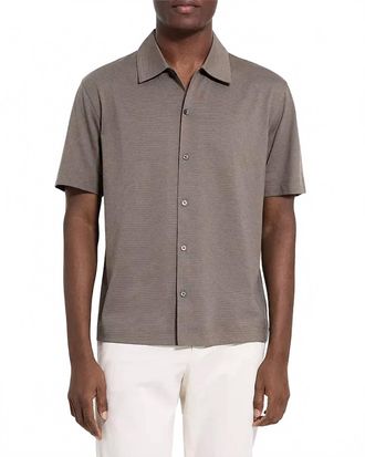 Theory Relaxed Button Down Shirt In Morel