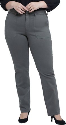 NYDJ Nydj Plus Marilyn Vine Leaf Straight Leg Jean