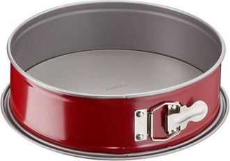T-fal J 1641114 Delibake - Stampo a cerniera, 19 cm, in acciaio legato, colore: Rosso carbonio