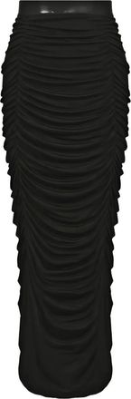 Isabel Benenato ruched midi skirt - Black