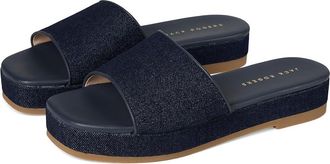 Jack Rogers Bay Flatform Sandal - Raffia Womens Wedge Shoes Indigo : 6.5 M, Leather