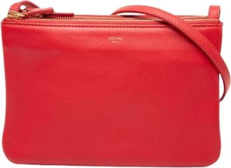 Celine Pre-owned Trio Crossbody Bag - Dames - Vintage Schoudertas - Rood - ONE Size - Leer - Vintage