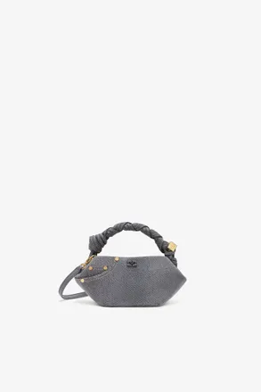 Ganni Grey Washed Mini Bou Bag