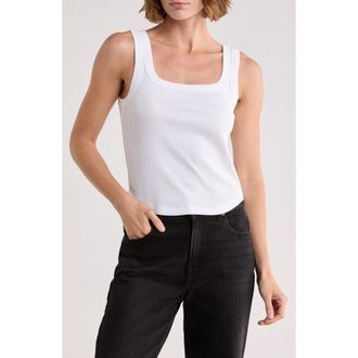 Madewell Brightside Luma Tank in White at Nordstrom Rack, Size X-Large