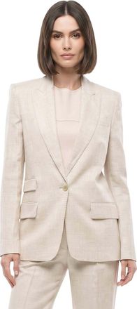 Stella McCartney Beige Solid Peaked Lapel Blazer