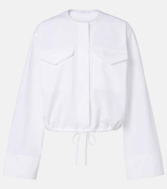 Givenchy Logo cropped cotton poplin shirt