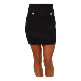 Elisabetta Franchi Knit Skirt with Sequins - female - Elisabetta Franchi - Short Skirts - Black - XS - Skirts