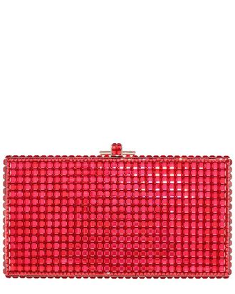 Judith Leiber Sleek Rectangle Squares Clutch