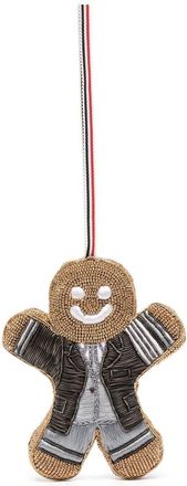 Thom Browne Gingerbread Man embroidered ornament - unisex - Metal/Fabric/Resin - One Size - Gold