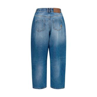 Balmain Womens Blue Cotton Relaxed Fit Jeans Clothing