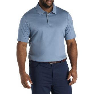 Perry Ellis Big & Tall Interlock-Textured Polo Shirt in Blue Mirage at Nordstrom, Size Xx-Large