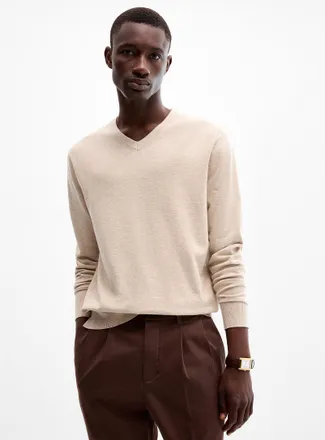 Le 31 Mens Minimalist V-neck sweater