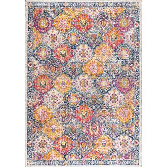 Jonathan Y Designs Modern Persian Boho Vintage Trellis Area Rug in Ivory/navy/multi at Nordstrom, Size 3Ft 0In X 5Ft 0In