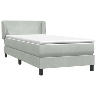 vidaXL Cama Box Spring Con Colch&oacute;n Terciopelo Gris Claro 80x210 Cm Vidaxl